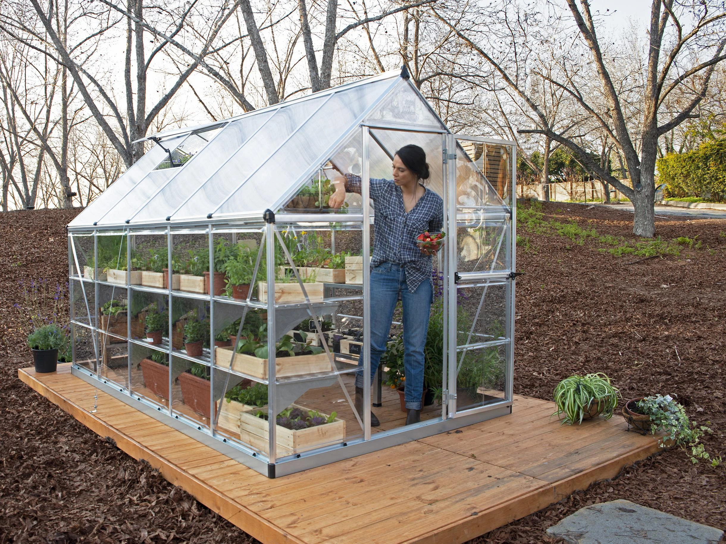 Palram Canopia Tuinkas Hybrid 185 x 305 cm Zilver - Afbeelding 6